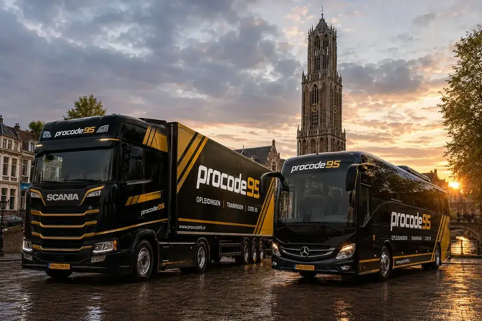 Code 95 nascholing Utrecht voor vrachtwagenchauffeurs (C/CE) en buschauffeurs (D/DE) - ProCode95 vrachtwagen en touringcar bij de Domtoren